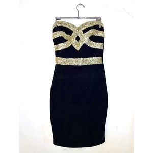 Black and Gold Bodycon Dress